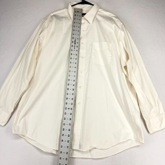 Club Room Easy Care White Button Down Shirt Mens Size XL 17 1/2 / 34/35 - Picture 7 of 8